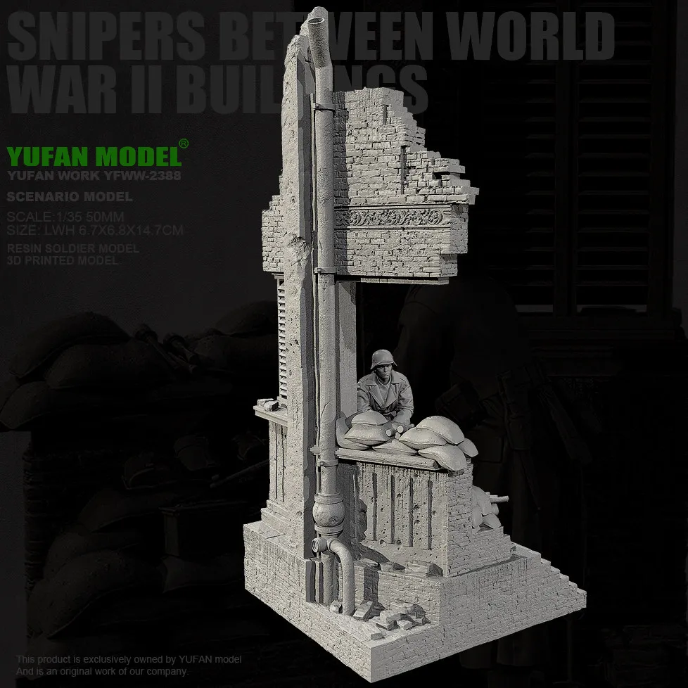 1/35 Resin soldier kit white mold needs to be assembled and colored by oneself   YFWW-2388+3D