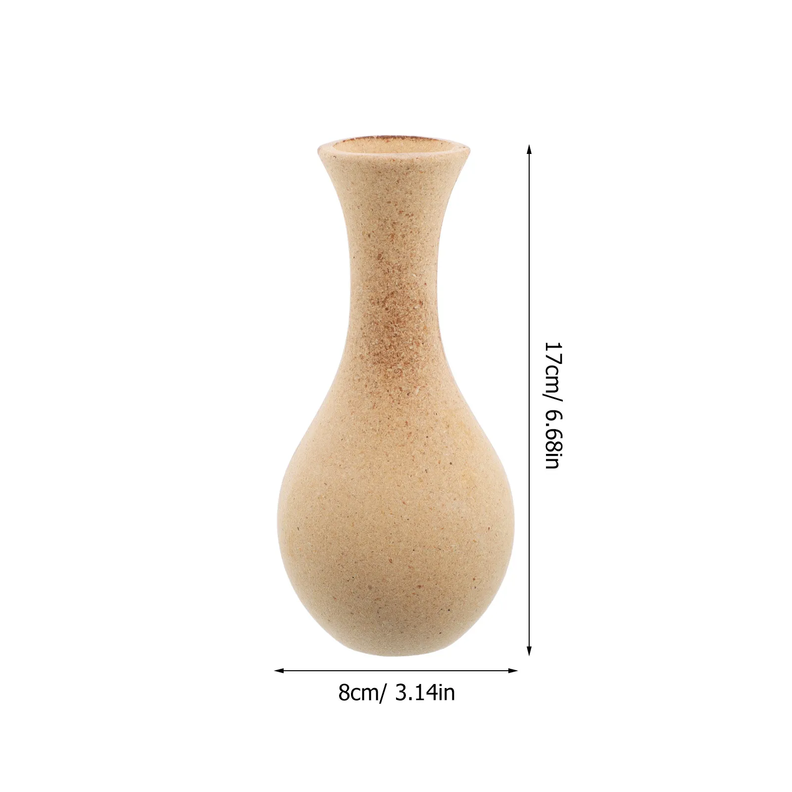 Handmade DIY Mosaic Tile Flower Vase Unfinished Wood Blank Bud Vase Natural Dried Flower Holder Brown Base Makeup Brush Holder