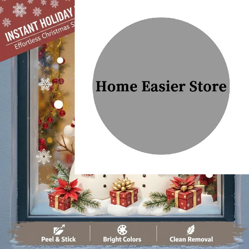 New Christmas Snowman Window Clings Removable Static Cling Decal Festive Winter Holiday Decor For Home Office Storefront Window