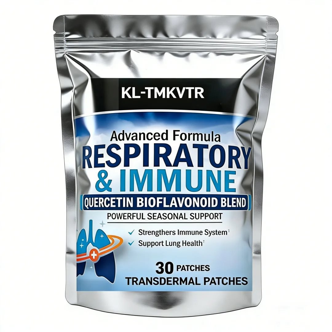30 Patches Respiratory & Immune Lung Support Transdermal Patches with Quercetin, Cordyceps, Helps Soothe Respiratory Tissues