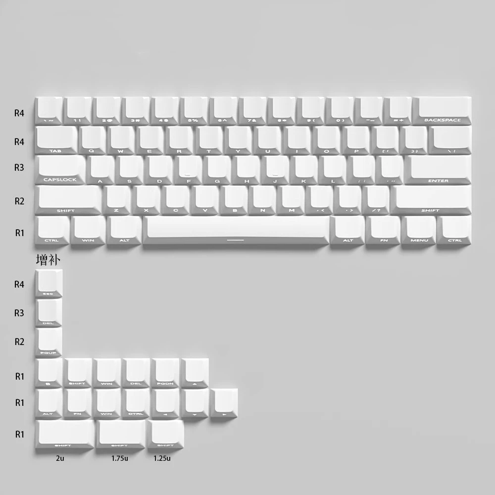 

80 клавиш/набор, белые боковые полупрозрачные колпачки для клавиш из ПБТ, колпачки для клавиш с двойным выстрелом, вишневый профиль, колпачки для клавиш MX Switch Wooting 60/64/68