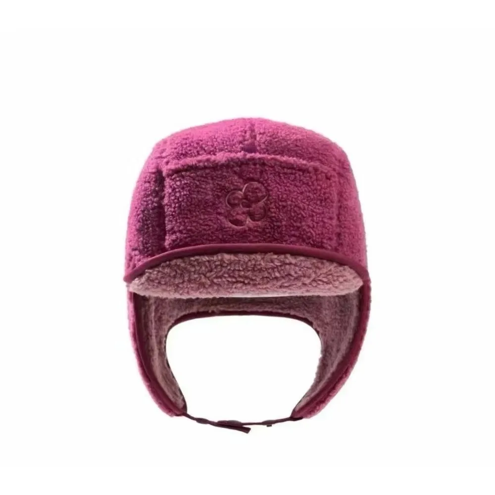 Autumn Winter Lamb Velvet Thunder Hat Flower Embroidered Windproof Lei Feng Hat Keep Warm Cold-proof Flying Hats Women Men