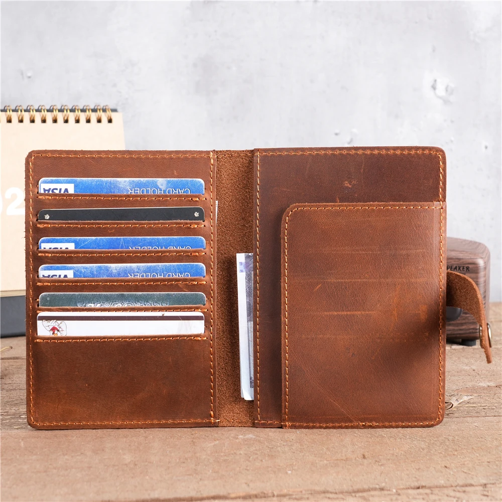 Card Holder Genuine Leather Wallet Business Credit Card Case Short Small Purse Minimalist Cardholder Fashion Coin Purse For Men