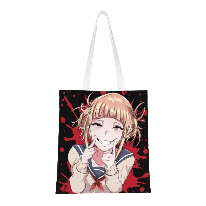 Fashion Printing My Hero Academia Japan Anime Tote Shopping Bags Reusable Canvas Shoulder Shopper Cute Himiko Toga Handbag