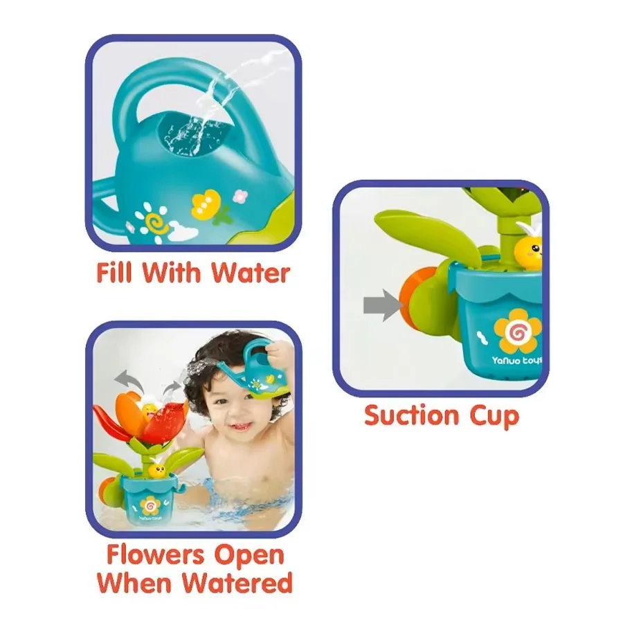 Divertidos juguetes de baño para niños: diseño de riego, floración y caída ascendente