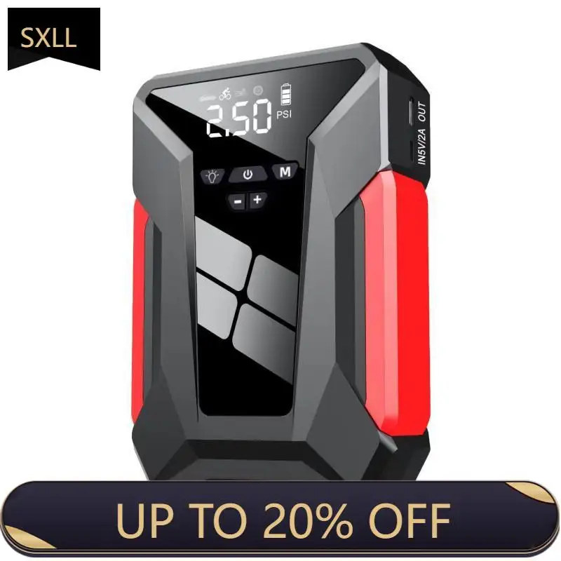 

SXLL Portable Jump Starter Car Emergency Start Power 12v Power Pack 12000mAh Car Compressor Dc12V Pump and Jump Starter