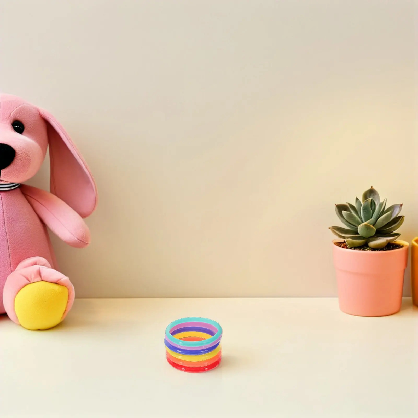 6Pcs Colorful Bangle Bracelets Chunky Candy Color Stackable Wristbands Classroom Treasure Box Prize Back to School