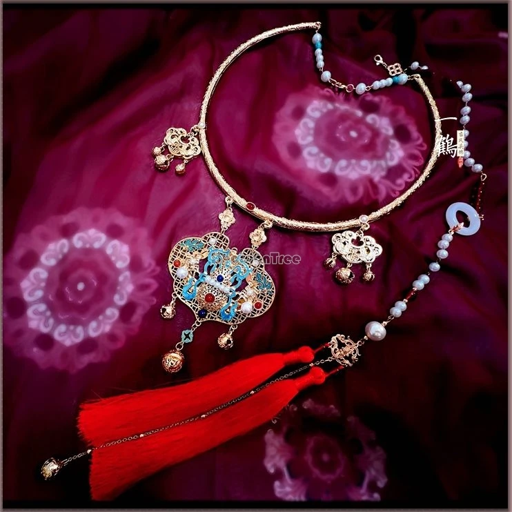 2026 new chinese traditional ancient ming dynasty style tassel necklace women elegant modern safety lock hanfu accessory cosplay
