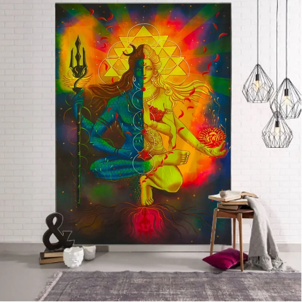 Buddhist Art Tapestry Meditation Seven Chakras Wall Hanging Mantra Bohemian Hippie Room Art Decoration Hanging on the Wall