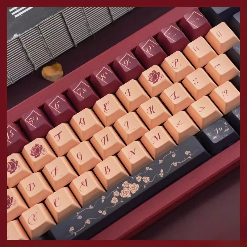 Imagem -04 - Avit-teclado de Poker Vermelho Cherry Keycaps Personalizados Material Pbt Altamente Sublimação Conjunto Completo Limitado ao Original