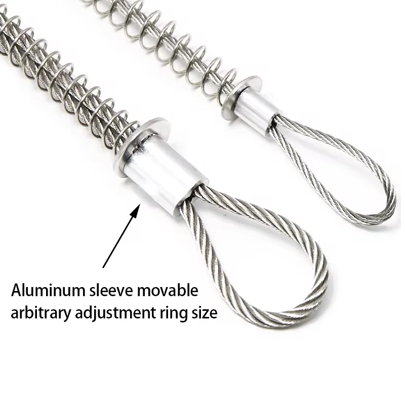 Explosion Proof 2-4mm Cable Stainless Steel Rope Spring Hydraulic Mechanical Hose Protective Sleeve Anti Chain Safety Hardware