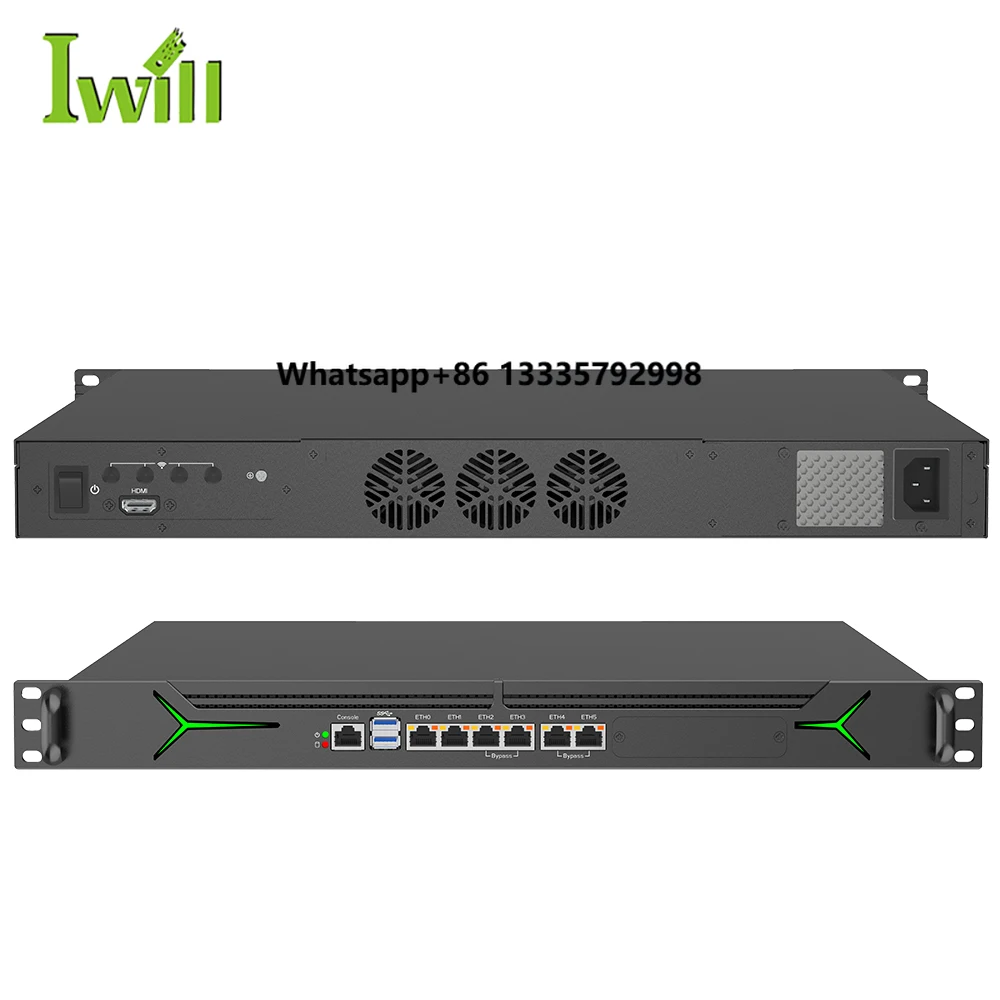 

1U Server with 12th Gen I3 6 LAN Network Security Firewall Support Console 2 Bypass Groups in Stock