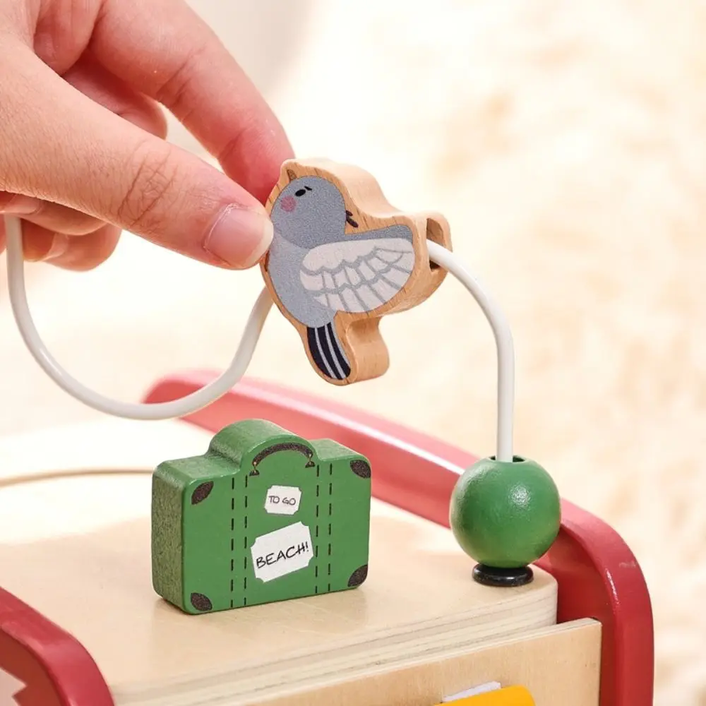 Houten speelgoed voor vroeg onderwijs Dierenthema Multifunctioneel ontwerp Busspeelgoed Educatief speelgoed Geluidsfunctie Logisch denken Speelgoedcadeaus