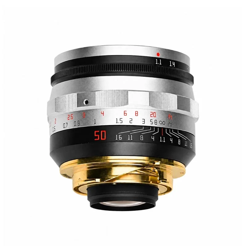 LAILENS 50mm F1.1 Kino Plasmat‌ LTM KP Chrome Black Paint for Leica M39 M240 M240p M6 M9 M10
