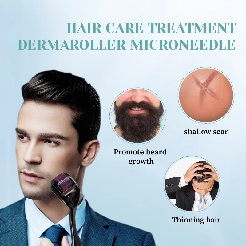 Derma Roller com agulhas de titânio, 540, Incrível Ferramenta Microneedling Beleza Facial da Pele Tratamento de barba de cabelo Microneedle