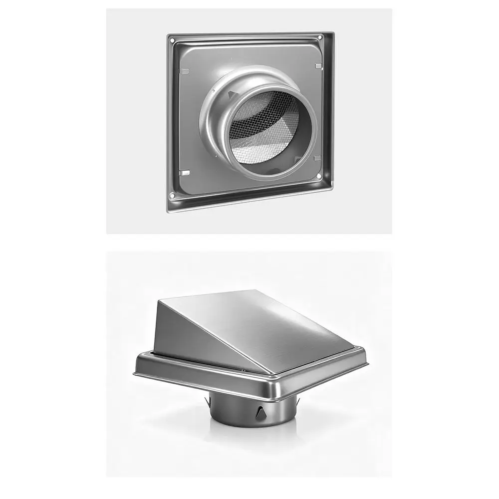 

Прочный вентиляционный колпак из нержавеющей стали 4, 5, 6 дюймов, черный/серебристый, квадратный, для систем вентиляции