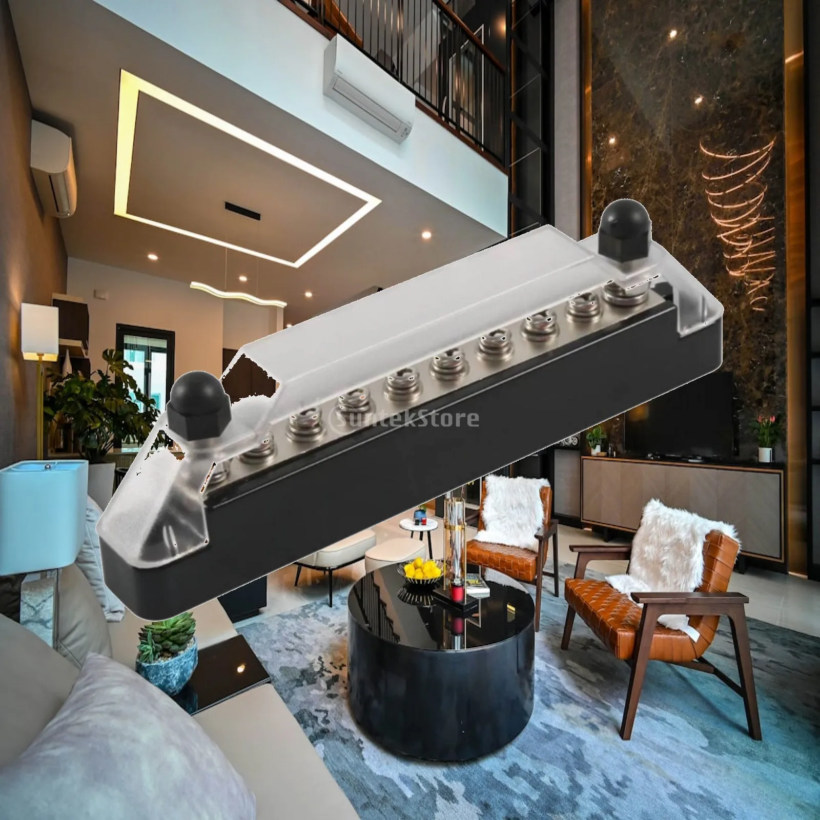 8 Way Copper Bus Bar Connector 48V 150A Distribution Block for Solar Marine Caravan Power Management