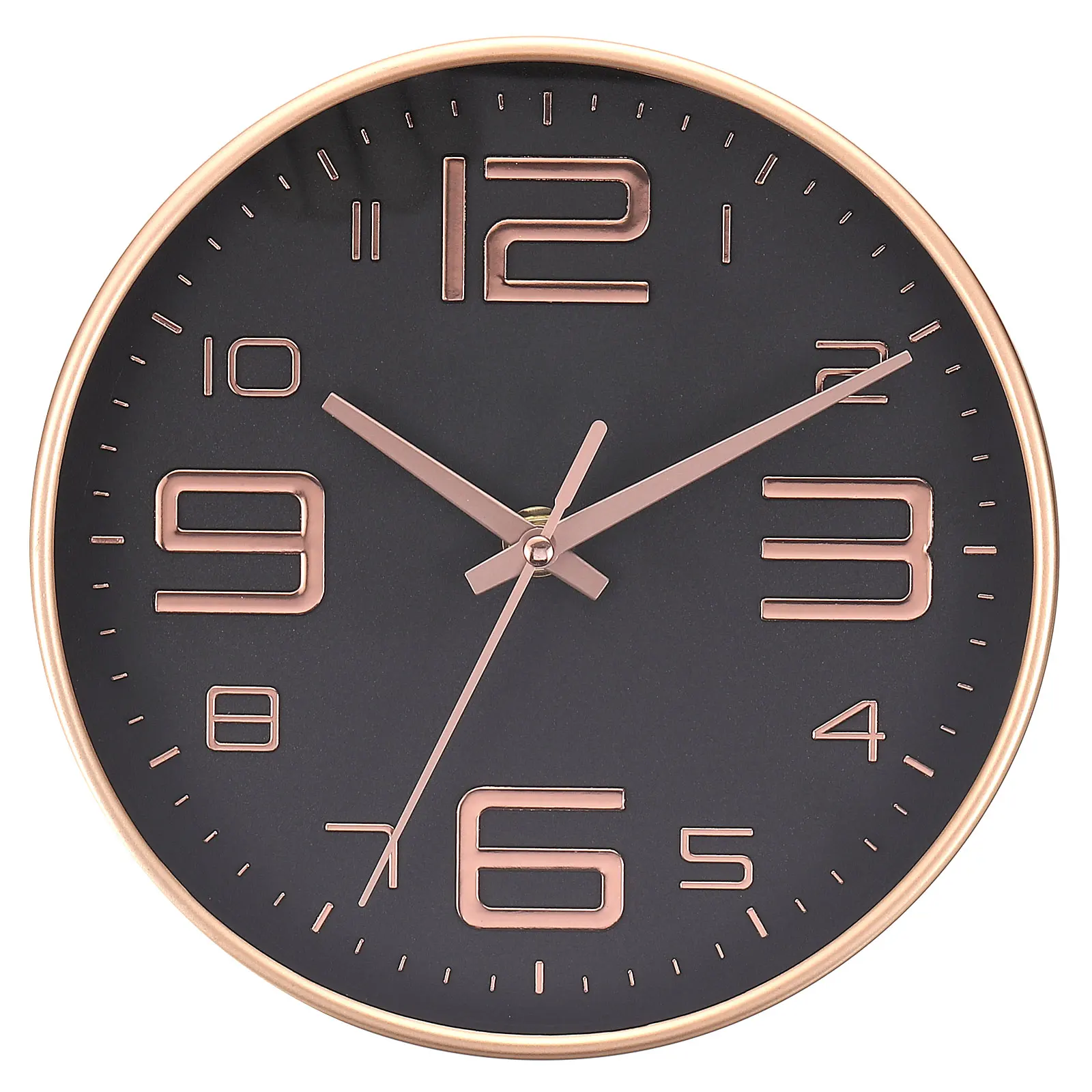 Uxcell 8 Inch Wall Clocks Quartz Battery Operated Silent Non-Ticking 3D Numbers Round Wall Clock for Office Bedroom Living Room