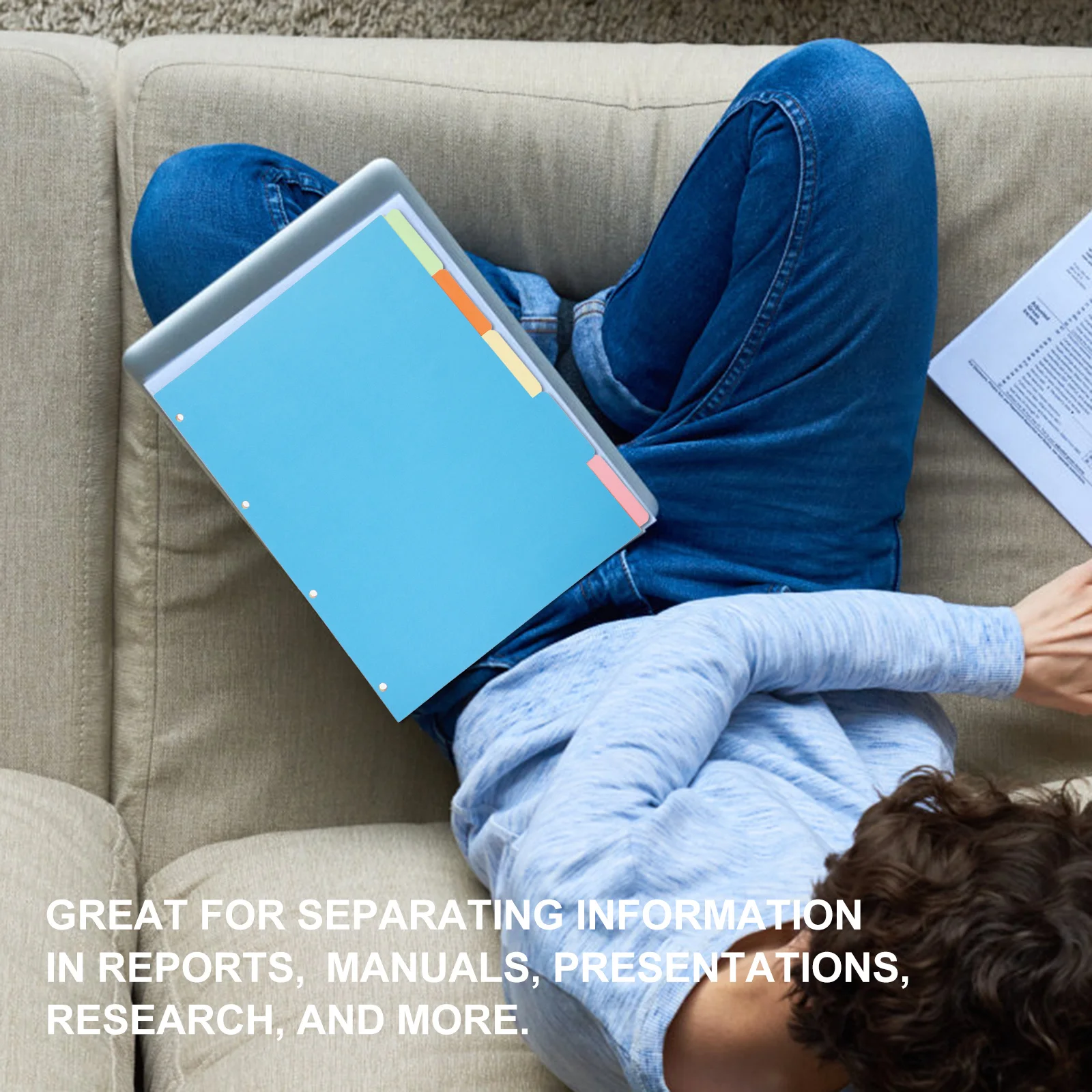 

10pcs A4 Binder Dividers Colored Index Divider For Notebook File Planner Tabbed Separator Sheets Paper Dividers For Office Study