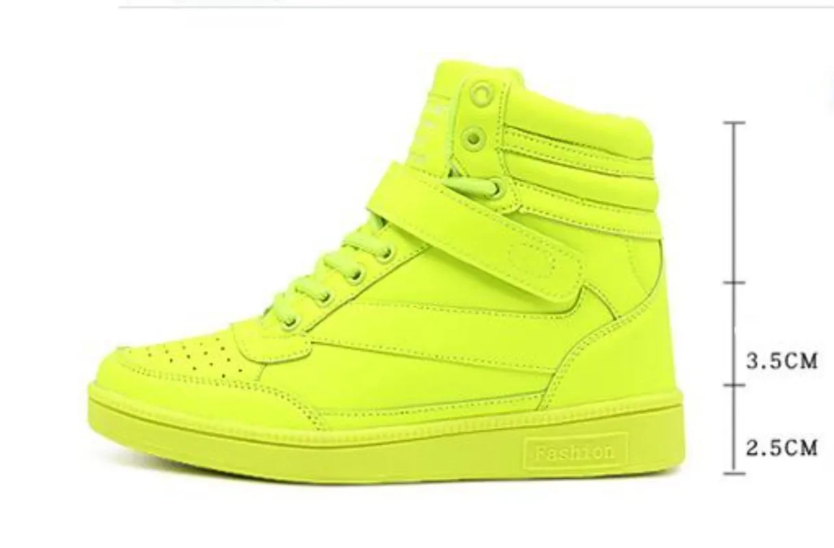 Maogu Autumn Winter Shoes PU Leather Shoe Woman High Top White Black Boots casual Women Sneakers Hidden Heel Height Increasing