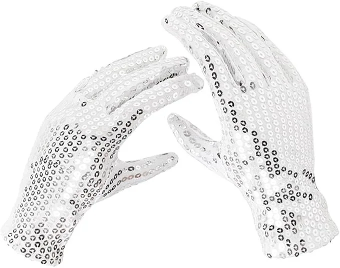 2026 Jackson Style Pailletten Hoed Stropdas Handschoen Set Sparkly Disco Kostuum Kinderen Dansfeest Halloween Stage Performance Cosplay Outfit