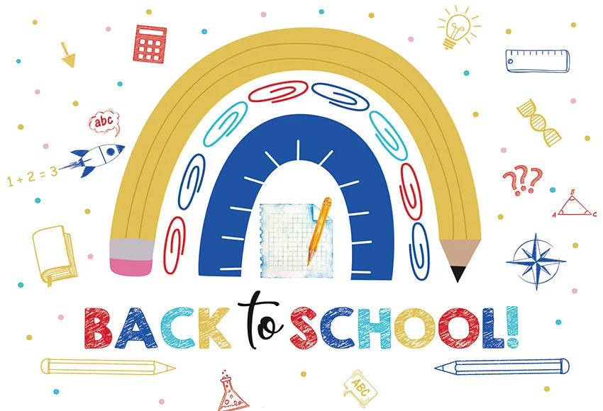 Mehofond-Fondo de fotografía de regreso a la escuela, arcoíris, libros de estudiantes, tablero de arte, decoración de fondo para fiesta, utilería para estudio fotográfico, sesión fotográfica