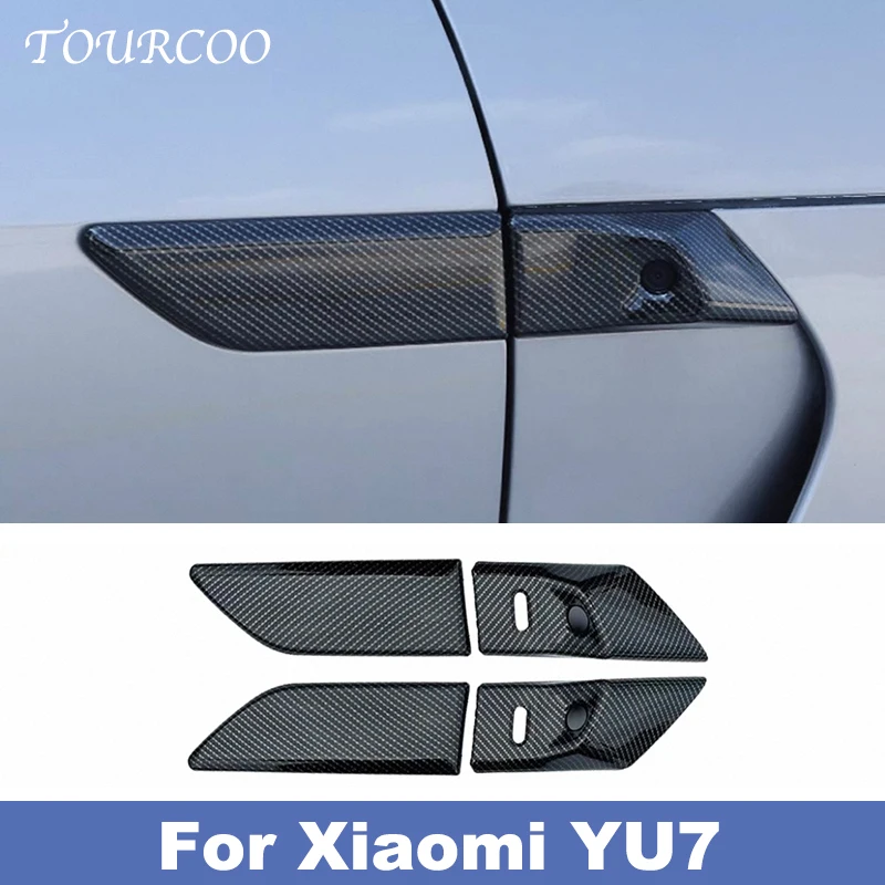 

For Xiaomi YU7 2025 2026 Turn Signal Camera Trim Cover Accessories Side Leaf Board Protector ABS Matte Carbon Fiber Pattern