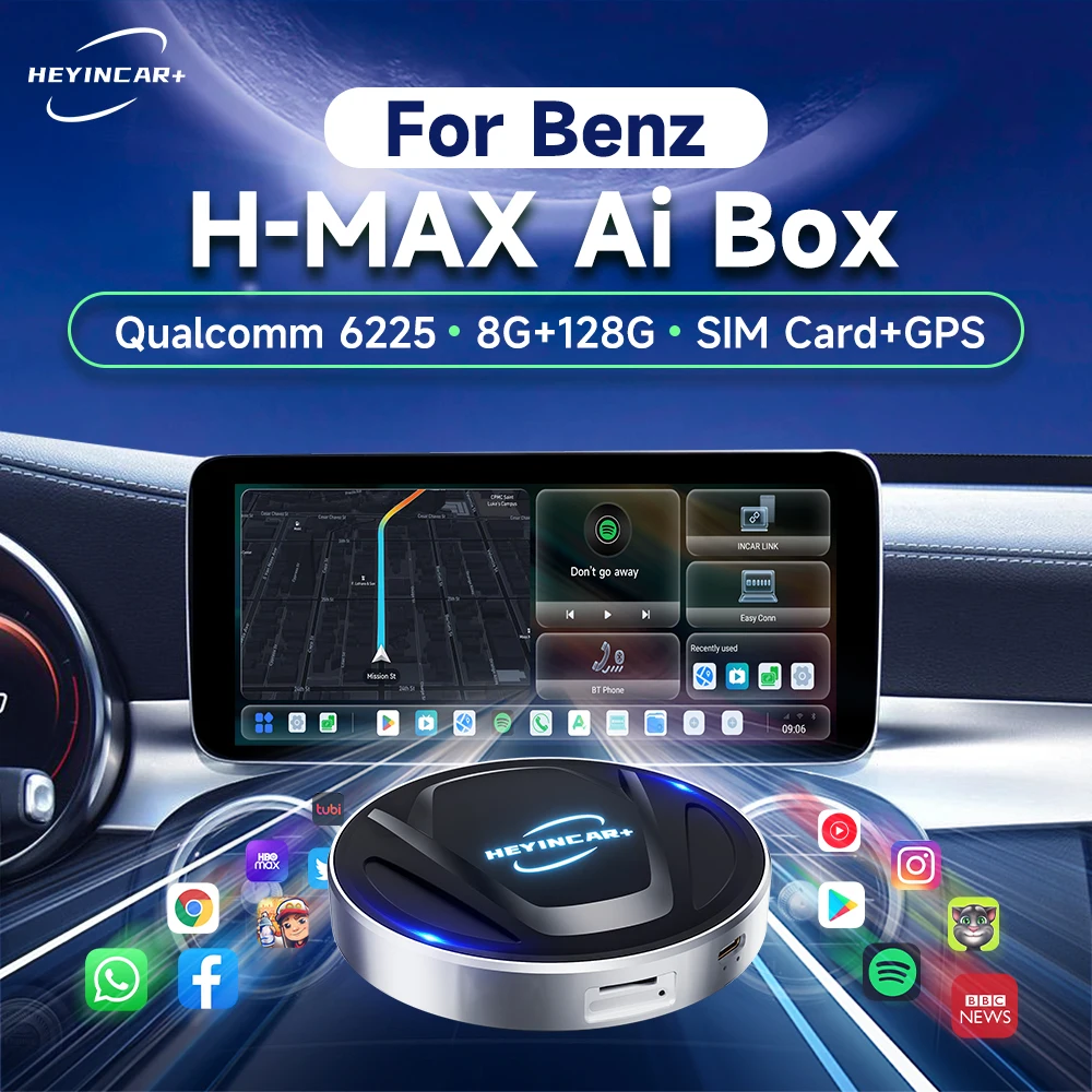 2024 New HEYINCAR Android 13 8GB+128GB for Netflix For Benz A C E S GLA GLB GLC 300 GLE GLS EQB EQC For YouTube Car Play 4G LTE