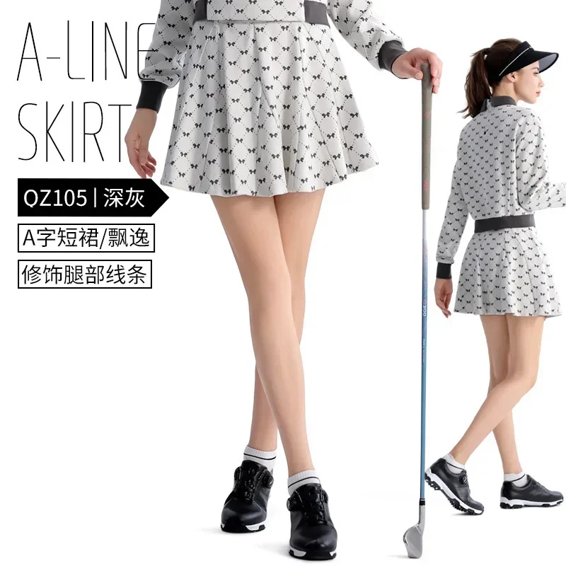 2026PGM golf skirt pleated skirt A-shaped short skirt leggings printed plaid sports