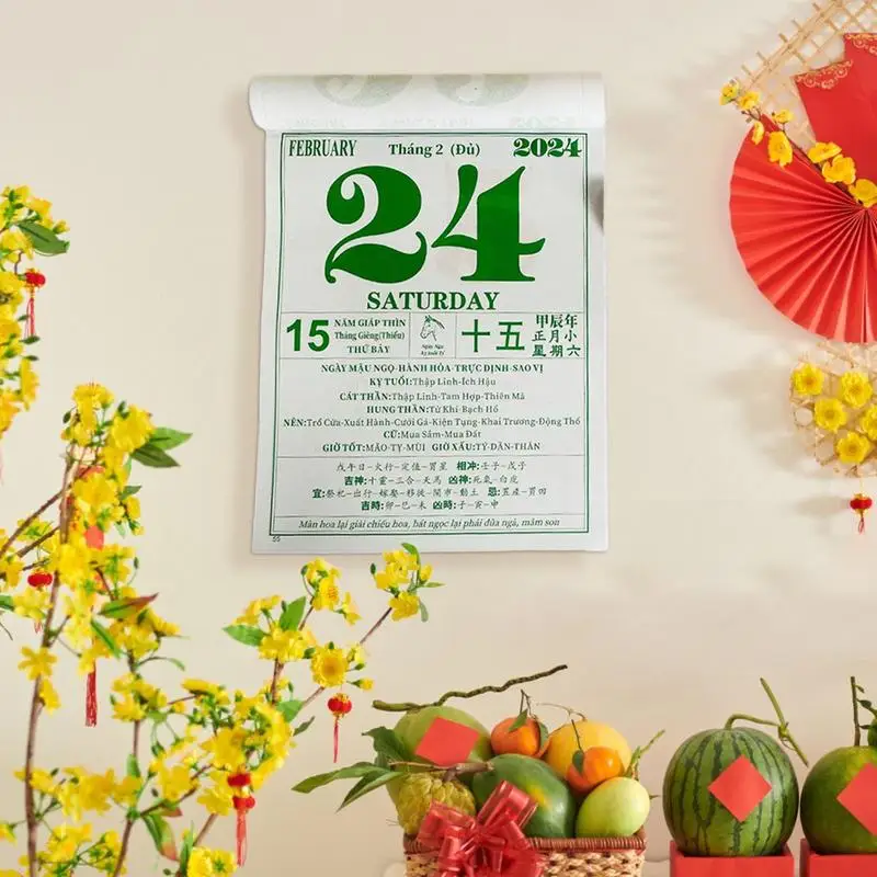 Asian Vietnamese Calendar Lunar New Year Calendar Tearable Annual Monthly Calendar The Year Of Snake Calendar For Wall