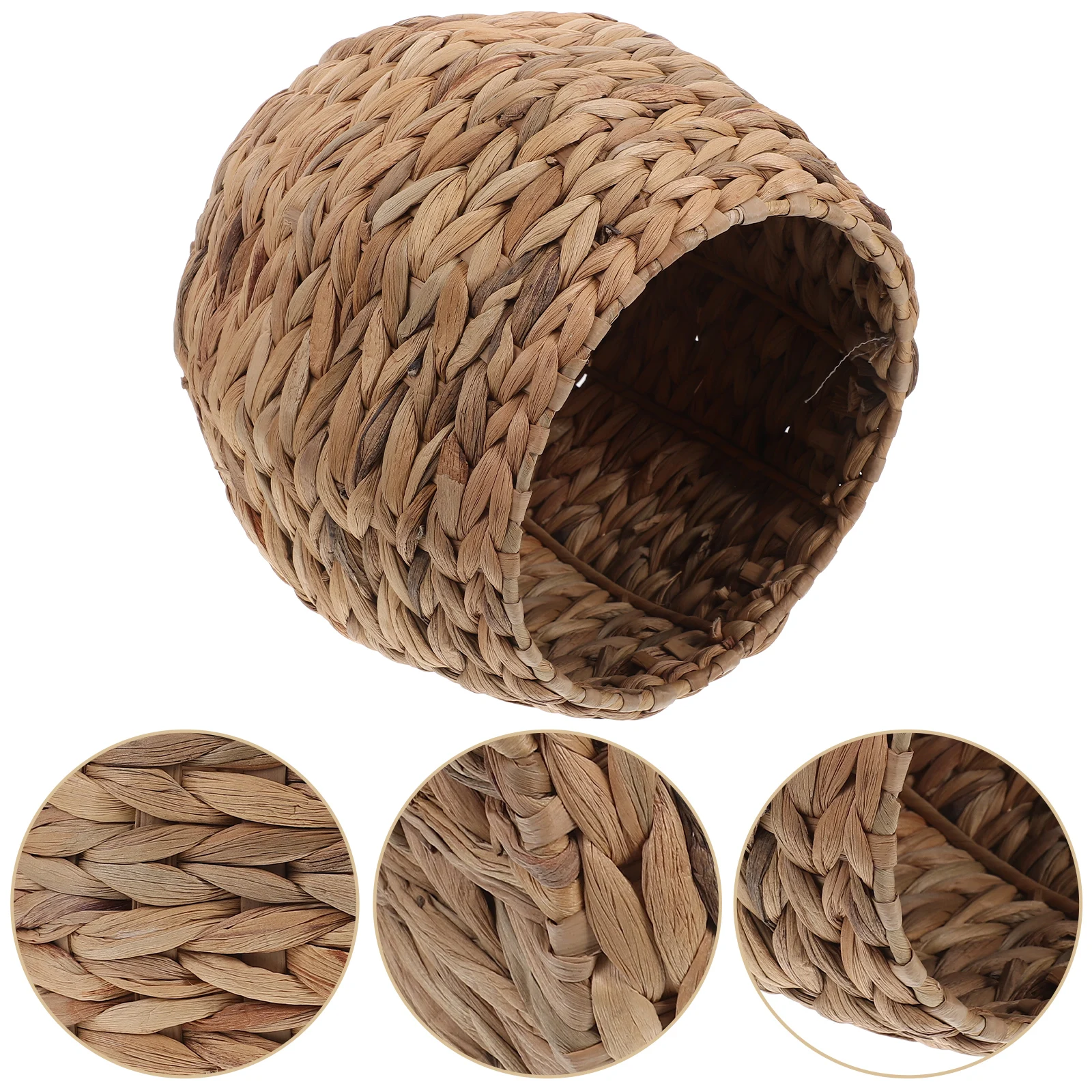 

Hyacinth Woven Storage Basket Seagrass Rattan Sundries Holder Toy Straw Baskets Household Organizer Desktop Decor Farmhouse