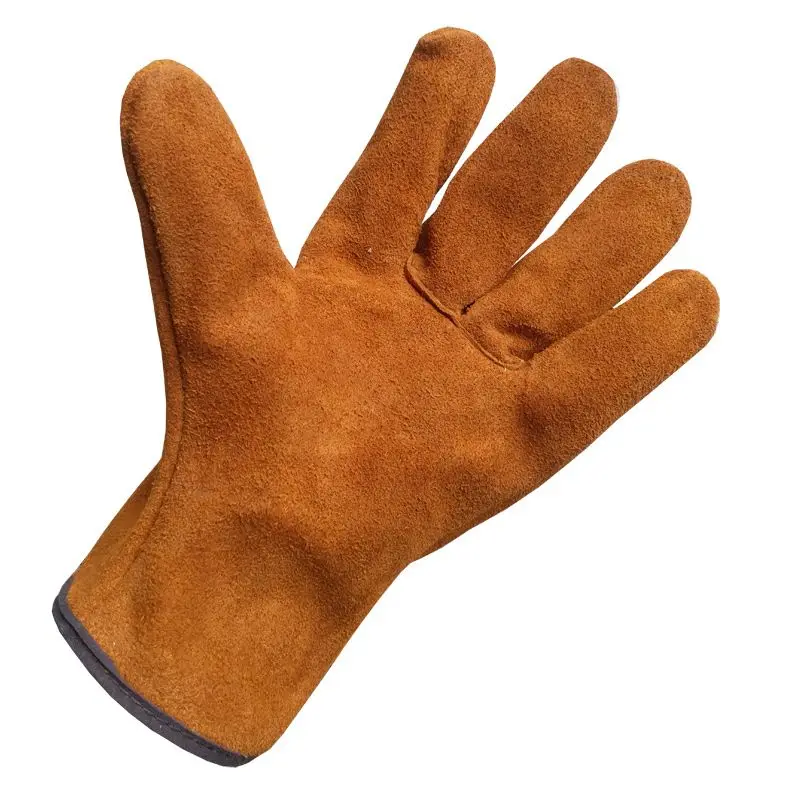 Single-layer Thickened Wear-resistant Genuine Leather All Cowhide Labor Reinforced Labor Insurance Gloves Single Hand Left Hand