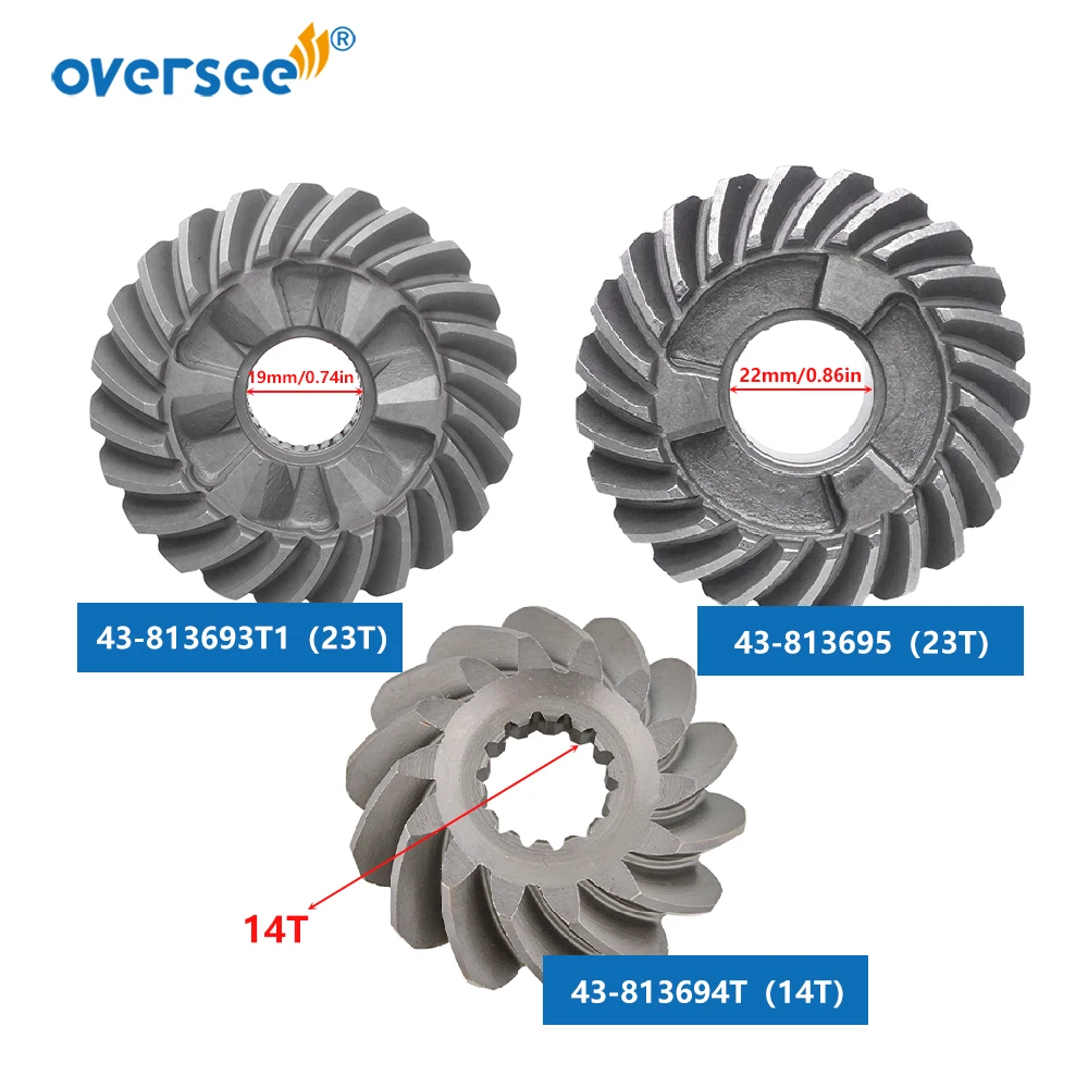 813693 Gear Kit For Mercury Mercruiser 50HP 55HP 60HP Outboard Motor Forward 43-813693T; Pinion 813694T; Reverse 813695T