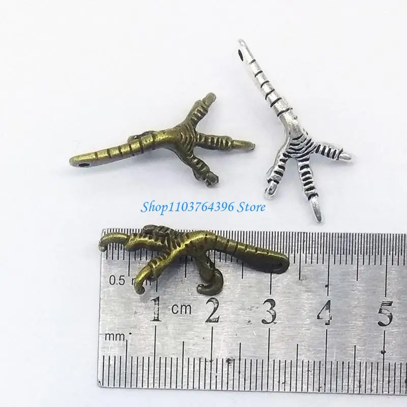 10 قطعة المعلقات مخلب الطيور الرجعية صنع المجوهرات الاكسسوارات سبيكة الملمس دلاية مجوهرات مناسبة لصنع المجوهرات #5