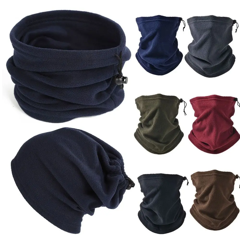 Warm Thermal Fleece Snood Scarf Circle Wrap Outdoor Thick Shawl Winter Warm Ski Balaclava Hat Neck Warmer Beanie