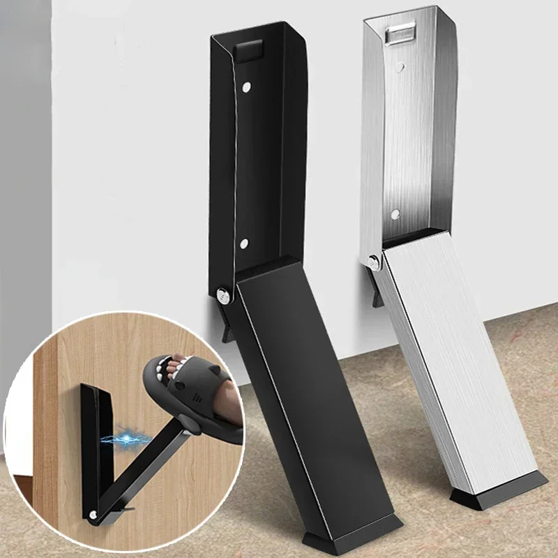 

1PC Stainless Steel Magnet Bottom Door Stop Pedal Down Door Stops Anti-collision Safety Home Door Holders with Non-Slip Rubber