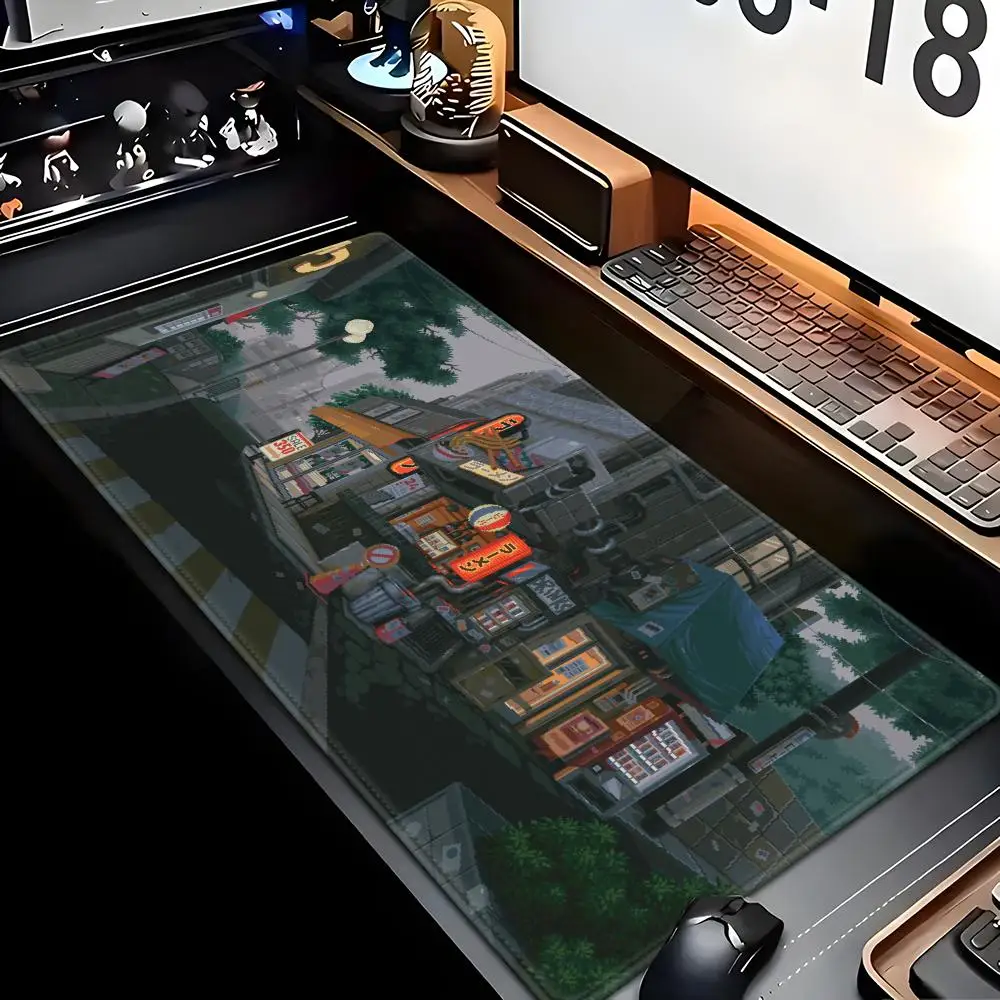 

Pixel Art Animation Beautiful patternsOffice Computer Desk Mat Table Keyboard Big Mouse Pad Laptop Cushion Nonslip Decor