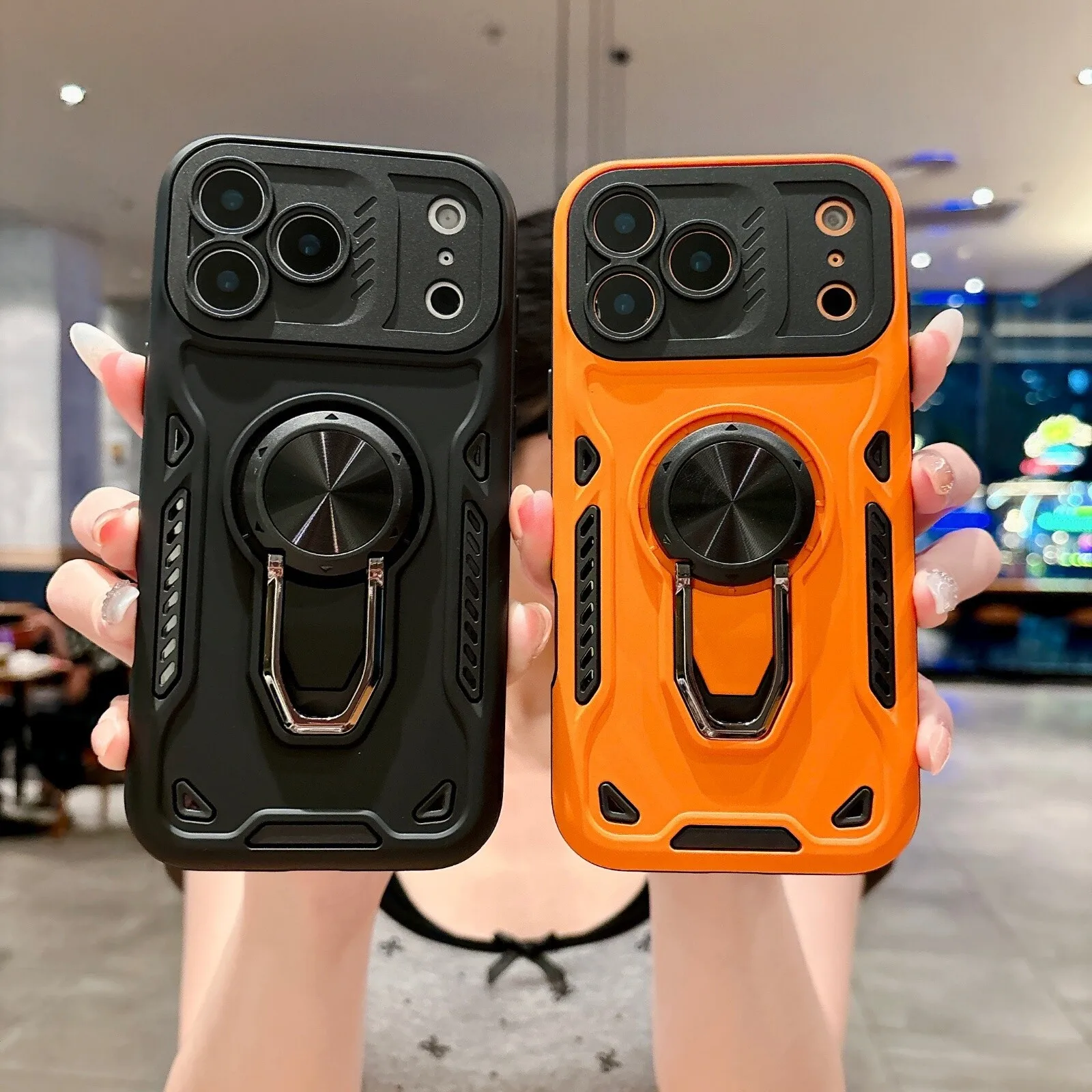 Luxuriöse Handyhülle mit Ringhalter für iPhone 17 Pro Max 16 Plus 15 14 13 12 11 – Stoßfeste, schlanke Hülle mit unsichtbarem Ständer
