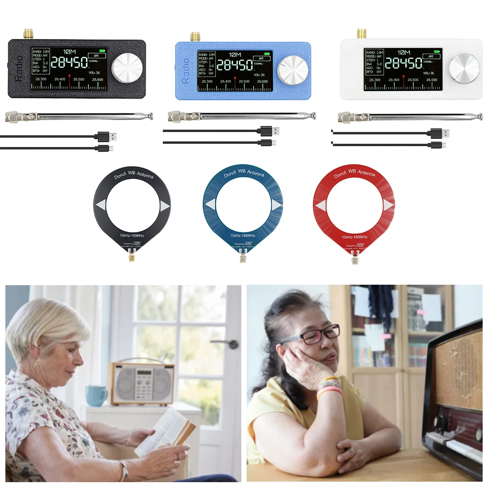 

SI4732 0.5-108mhz Portable Radio 1.9inch IPS Screen All Band Radio Receiver with Antenna FM/AM Radio HF SW MW VHF Radio