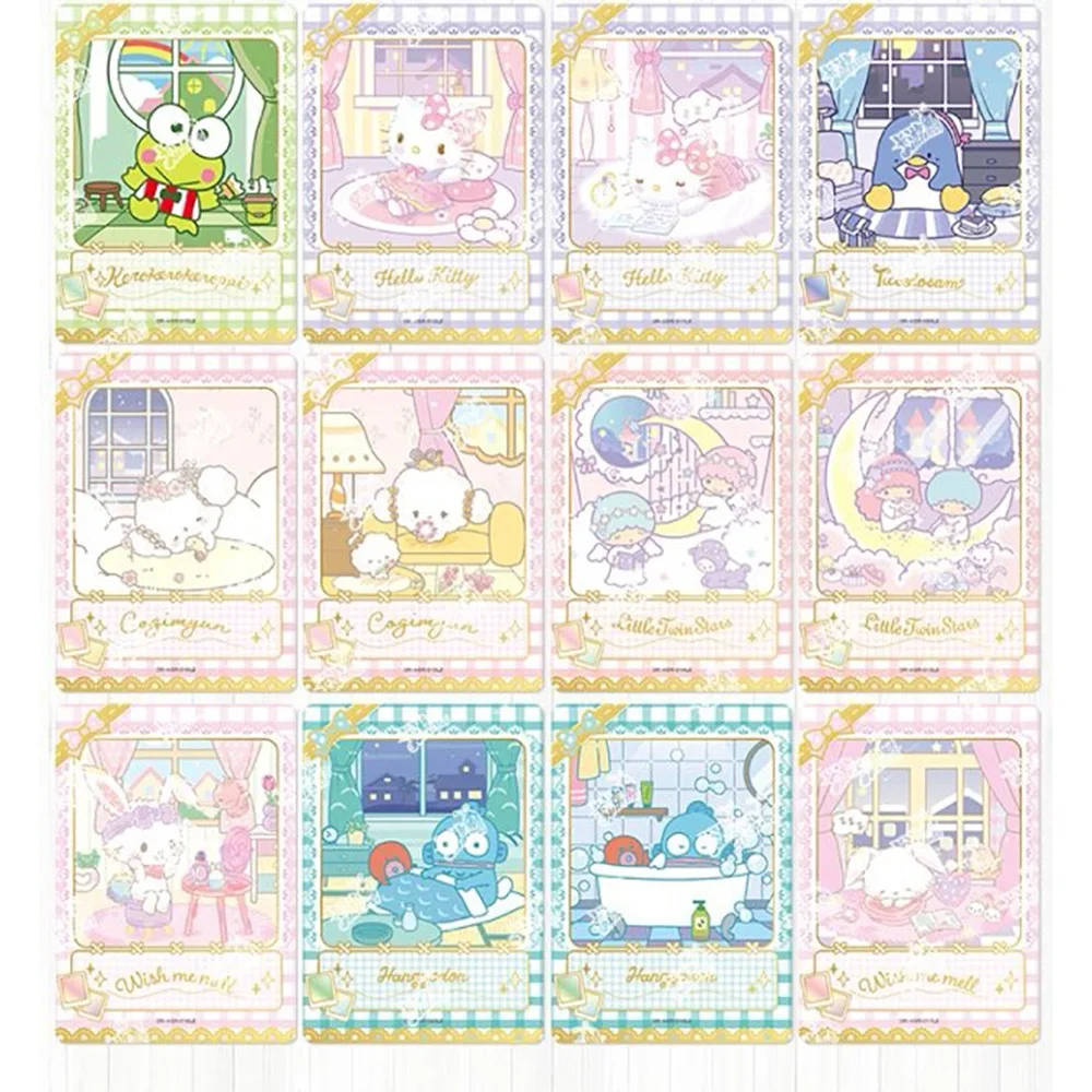 KAYOU Sanrio Collection Cards for Children Anime Cute Kuromi Pochacco Pompom Purin Colorful Summer Bubble Cards Christmas Gifts