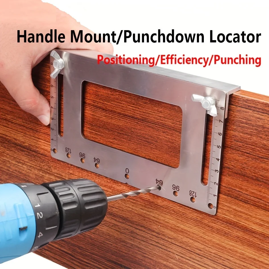 Hole Locator Drill Guide Woodworking Hinge Hole Opener Punch Locator Limiting Frame Quick Precise Drilling Mounting Jig