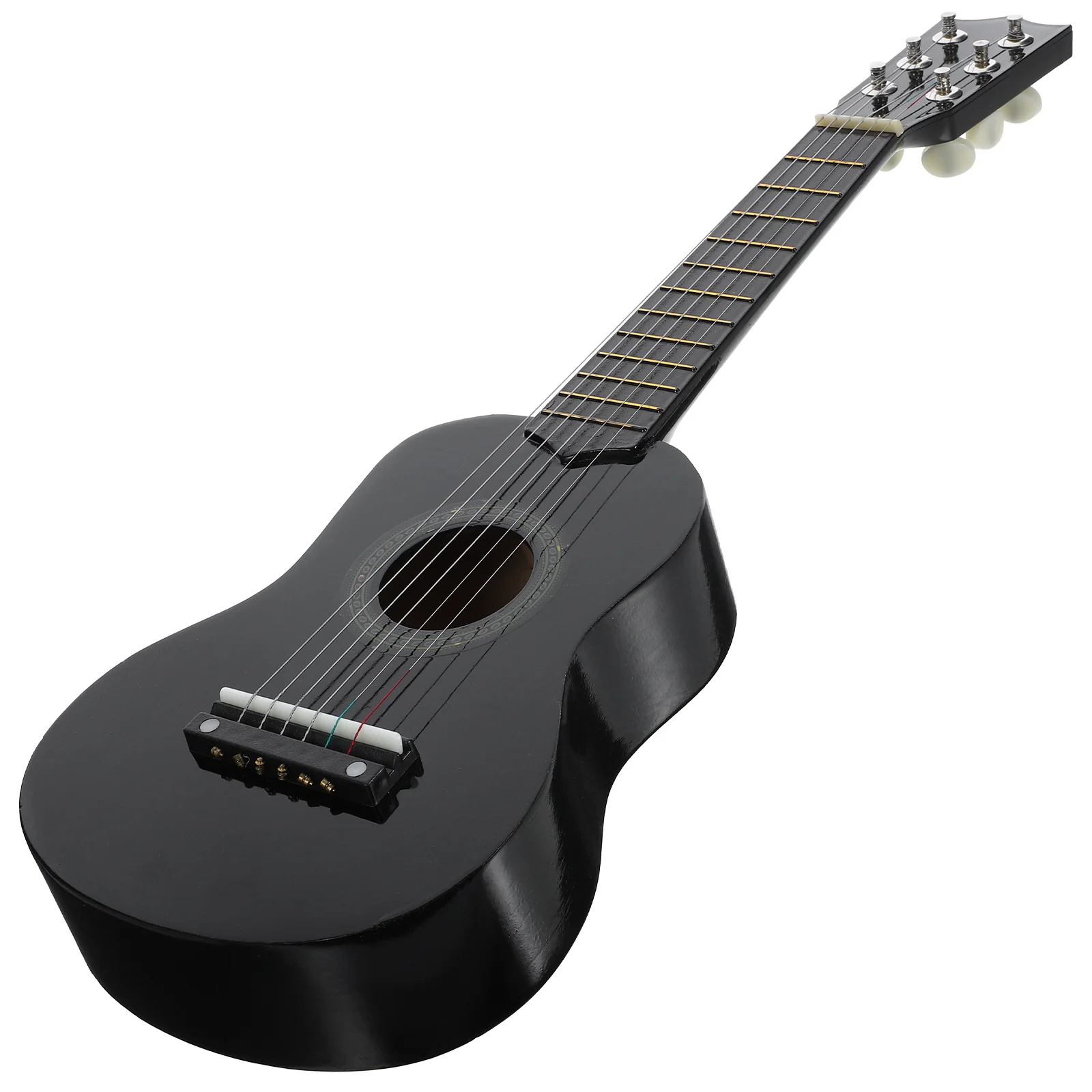 Acoustic Guitar Children's Toy Wooden For Practice Black Beginners Kids Toddler