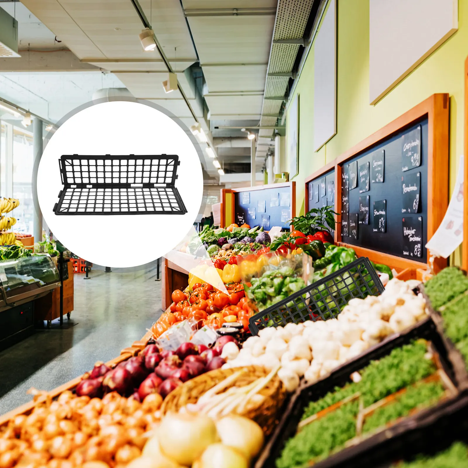 4Pcs Fresh Food Organizer Rack Supermarket Fruit Vegetable Display Guardrail Produce Shelf Shelf Partition Barrier