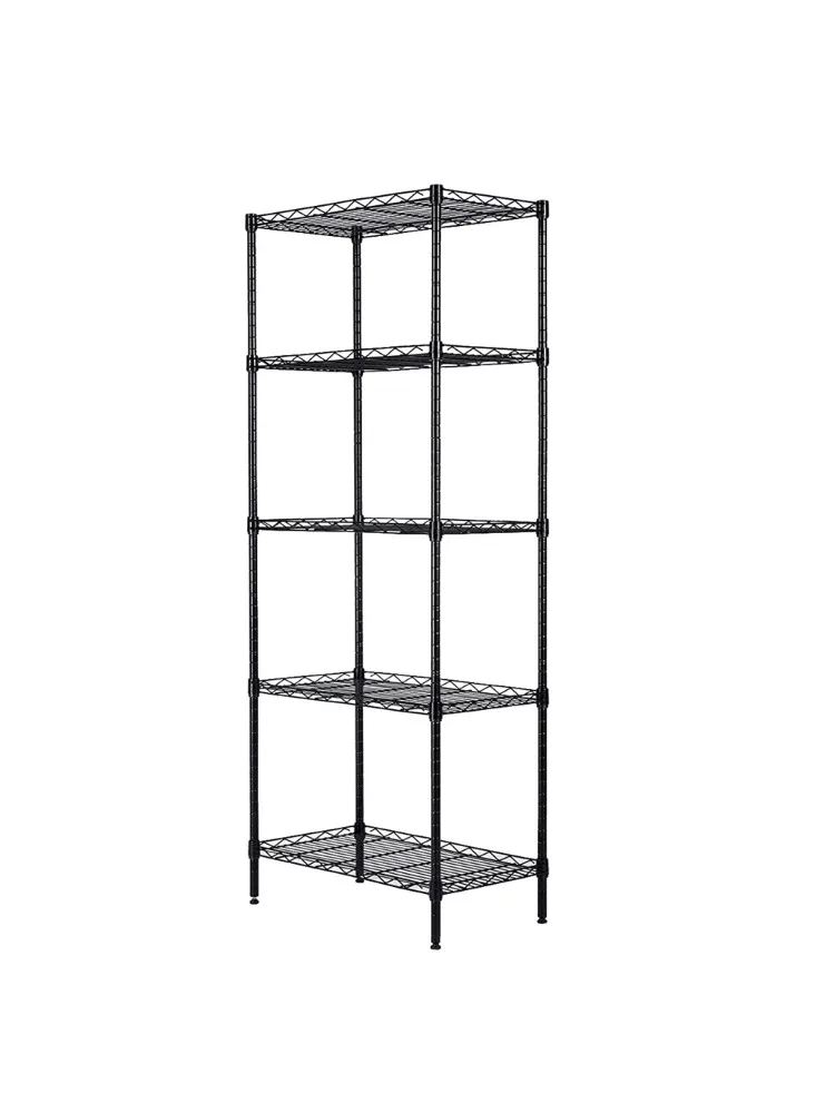 5-Shelf Shelving Storage Metal Organizer Wire Rack with adjustable shelves hooks