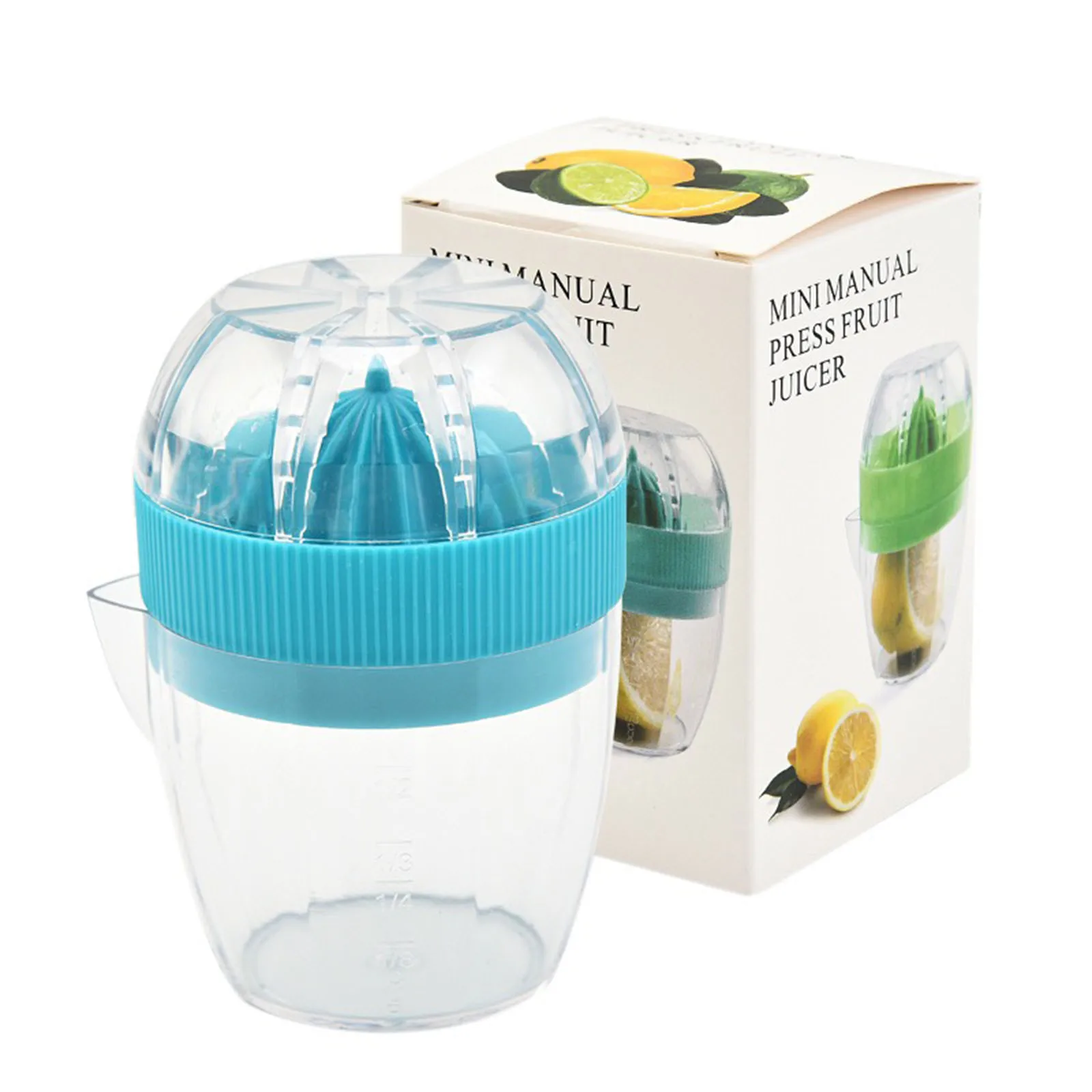 Effortless Cleaning Outdoor Picnic Home Kitchen Lemon Orange Hand Press Open Mouth Design Transparent Cup Body
