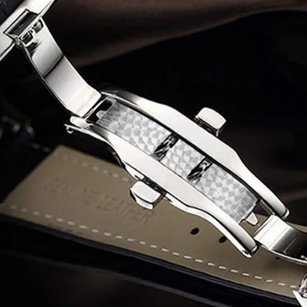 LOBINNI Orologi automatici da uomo 40MM Orologio di lusso 50M Orologio da polso meccanico impermeabile Cinturino in pelle zaffiro Quadrante semplice Data