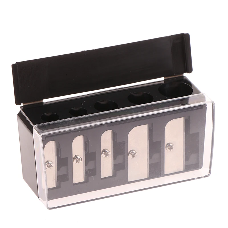 Temperamatite multifunzionale 1 pz 5 fori temperamatite con coperchio per matite Eyeliner Lipliner