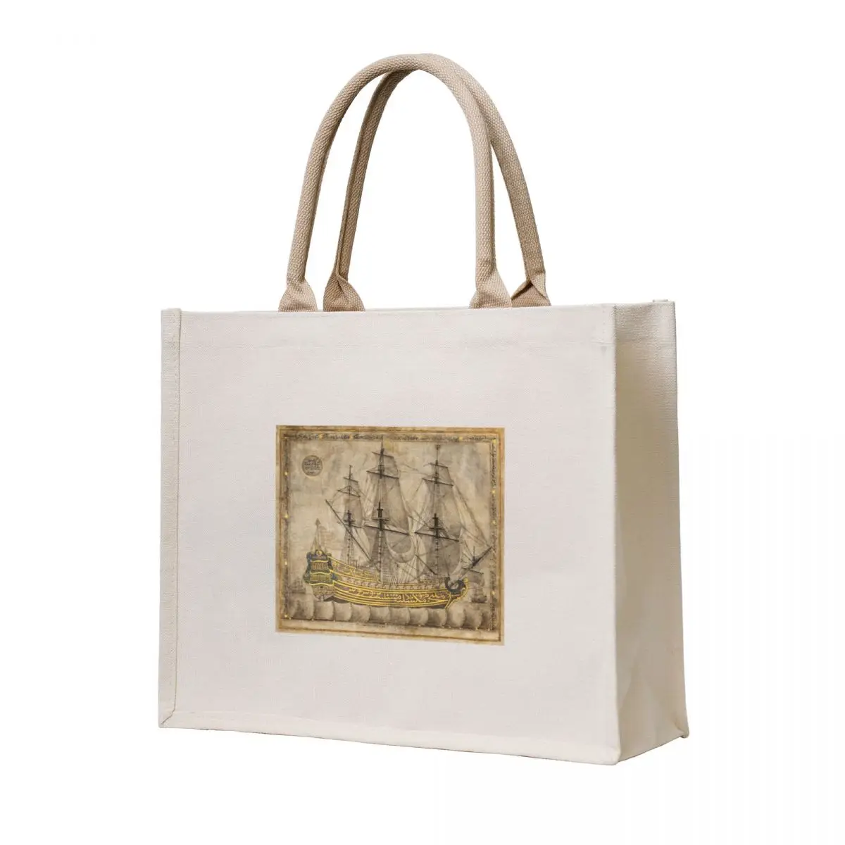 

Calligraphic Galleon, Abd al-Qadir Hisari Tote Bag shopper bag women Canvas shoulder bag shopping trolley