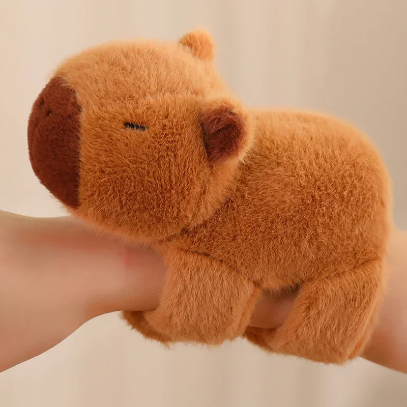 Capybara Plush Toy Kawaii Stuffed Animals Fluffy Capybara With Strawberry Tortoise Slap Bracelet keychain Birthday Gift