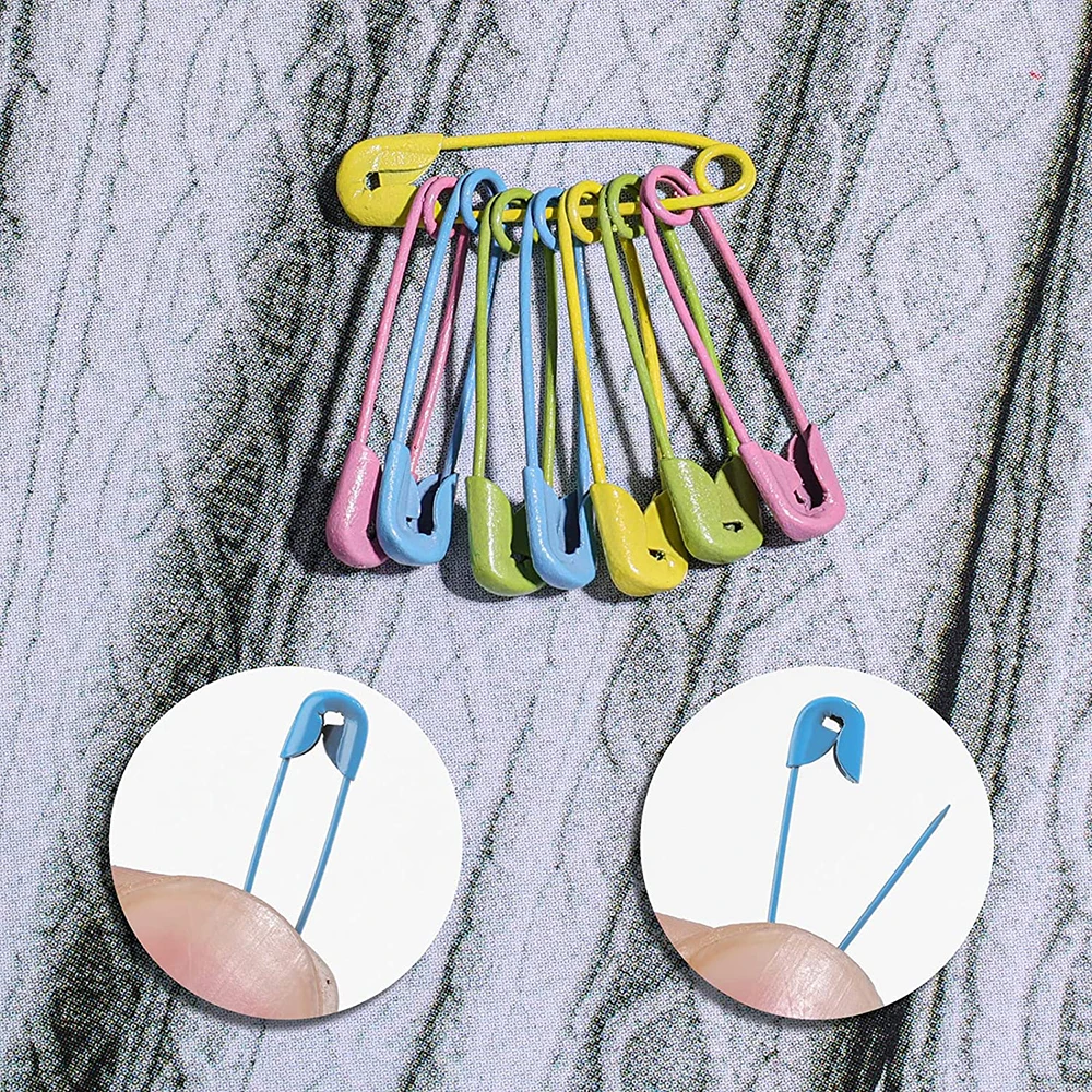 120PCS 28mm Mini Colored Safety Pins Rust Resistant Crafts Safety Pin Needles Knitting Stitch Marker for DIY Sewing Clothing